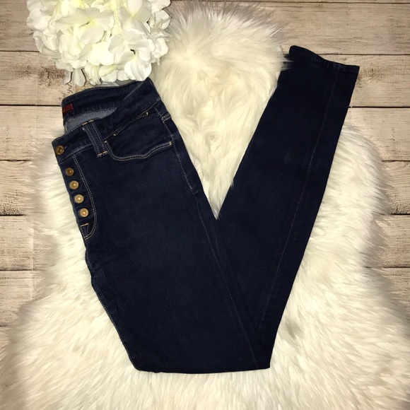 7 For All Mankind Denim - 7FAM High-Waisted, Button Fly Skinny Jeans